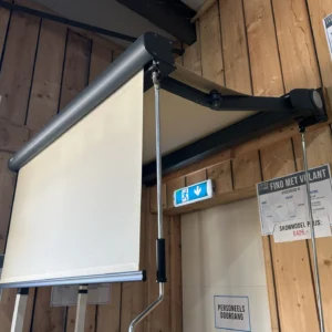 Zonnescherm met volant - 1300mm breed - uitval 1100 mm - donkergrijs