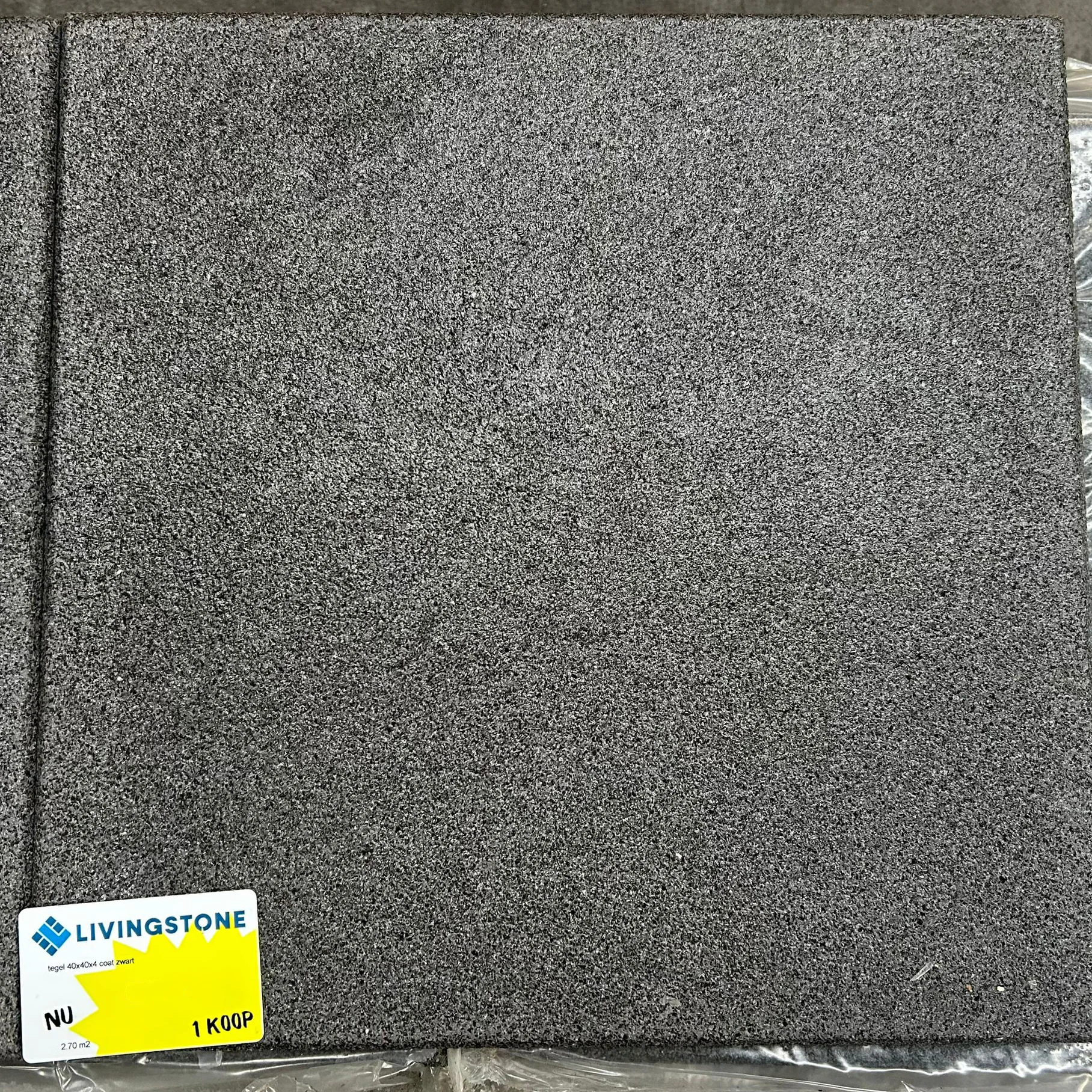 tegel 40x40x4 - Coat zwart -1 koop 2,7m2